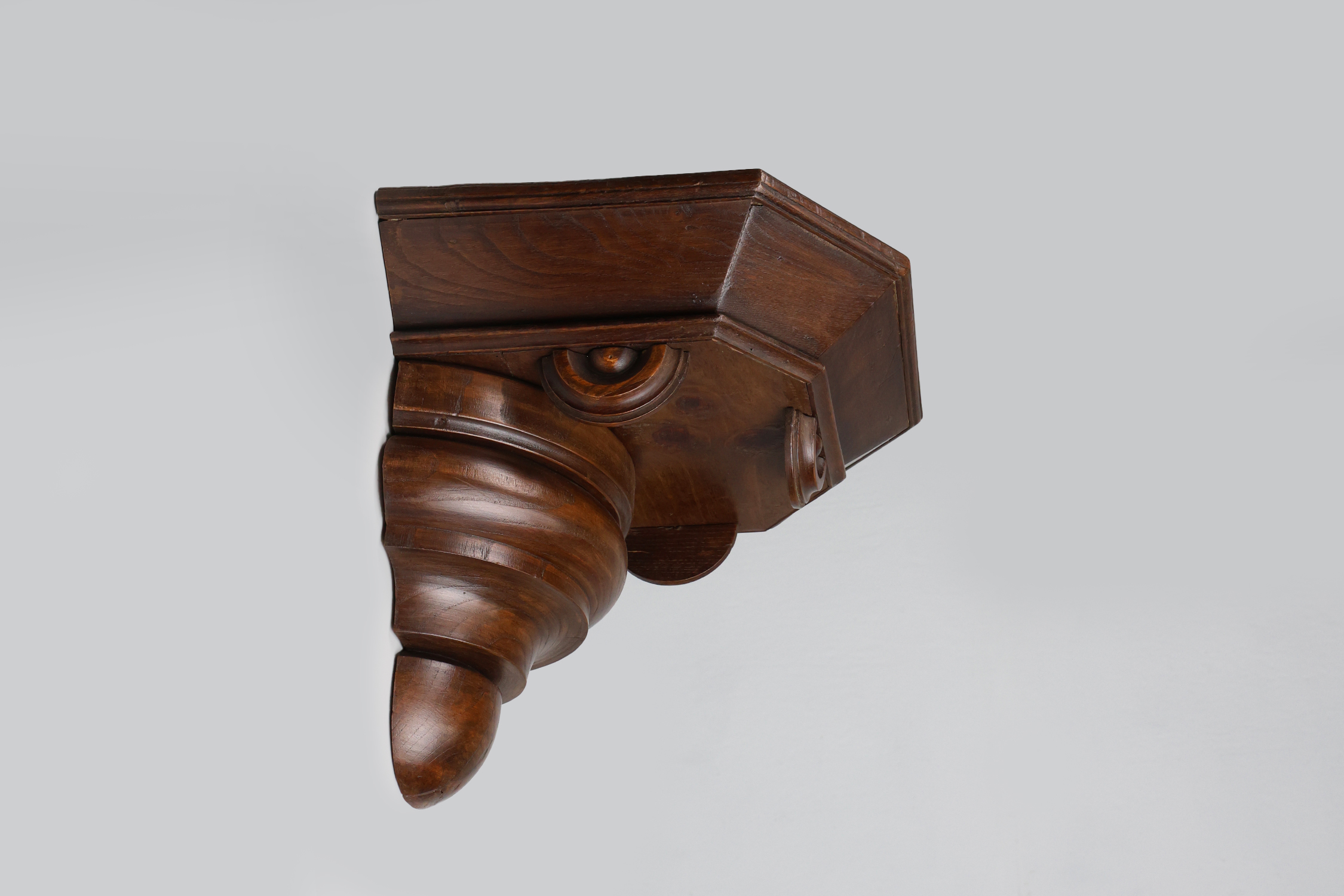 19th Century Art Deco Architectural wall mounted console in oak, France thumbnail